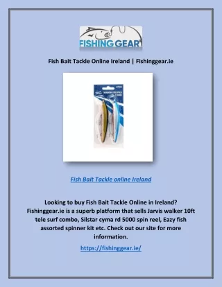 Fish Bait Tackle Online Ireland | Fishinggear.ie