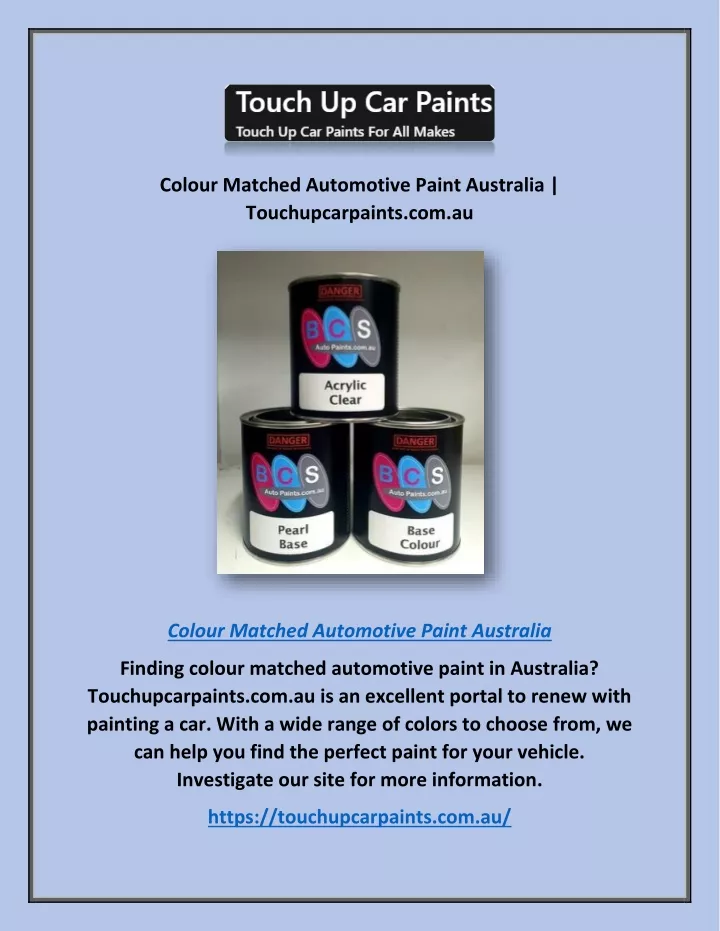 colour matched automotive paint australia