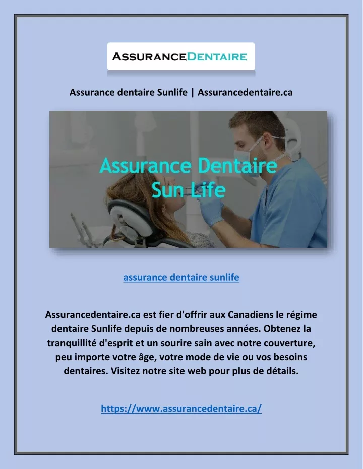 assurance dentaire sunlife assurancedentaire ca