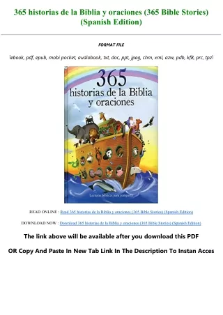 [DOWNLOAD] 365 historias de la Biblia y oraciones (365 Bible Stories) (Spanish E