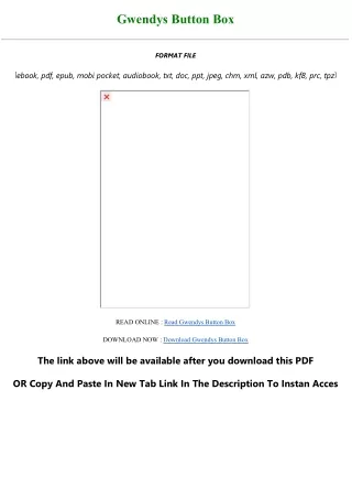 √[PDF] DOWNLOAD EBOOK Gwendys Button Box Complete Edition Full