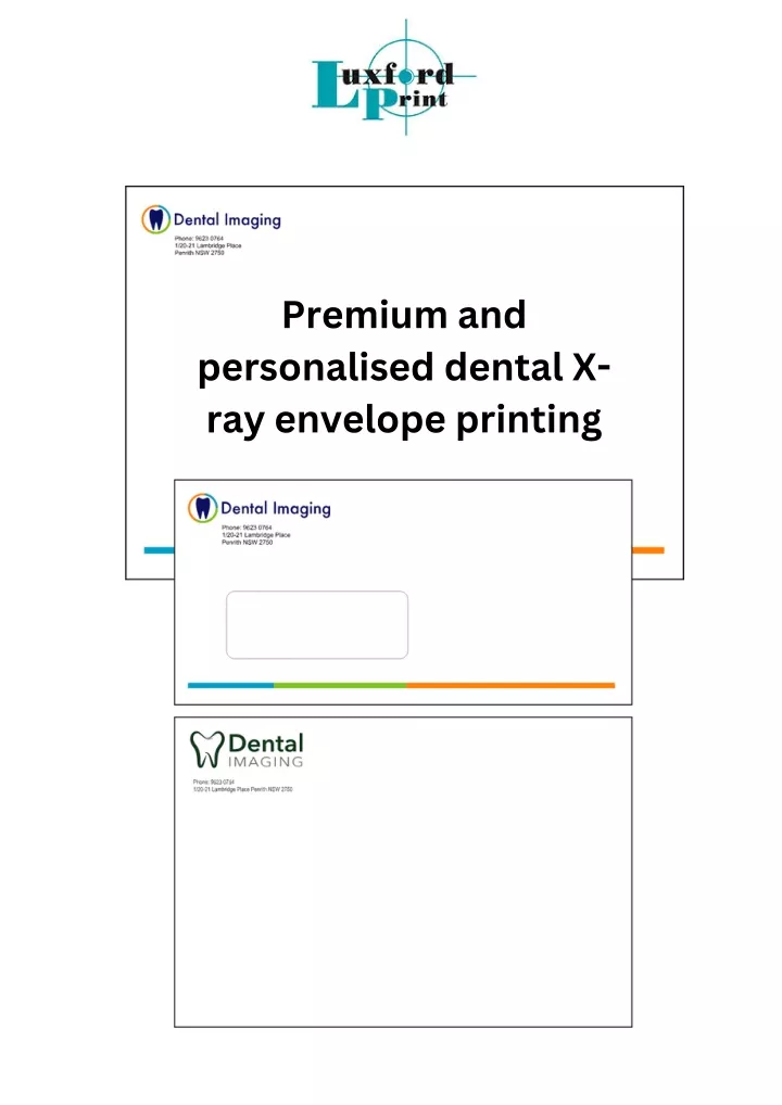 premium and personalised dental x ray envelope