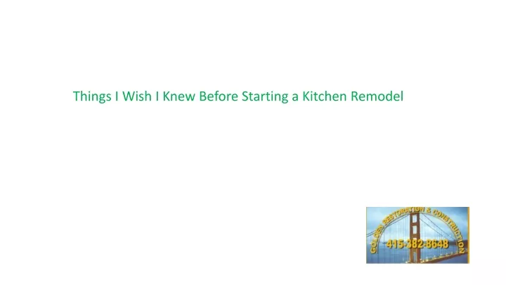 things i wish i knew before starting a kitchen