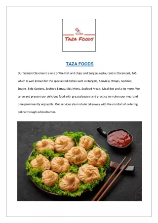5% off - Taza Foods Menu Hobart Takeaway, TAS