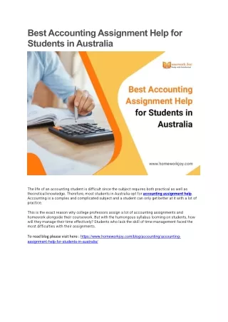 best accounting assignment help for students
