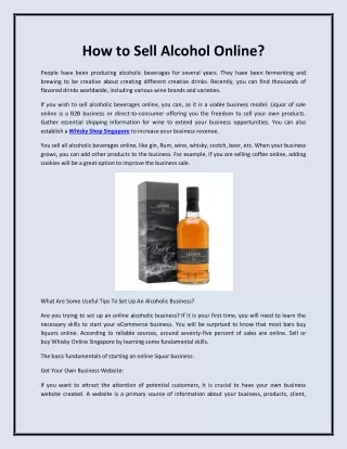 How to Sell Alcohol Online?