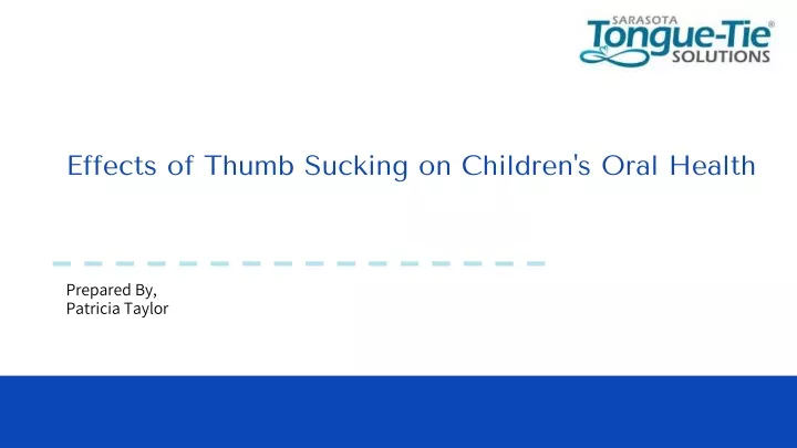 effects of thumb sucking on children s oral health