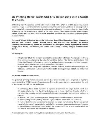 3d printing market worth us 5 17 billion 2019