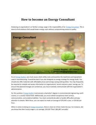 how to become an energy consultant