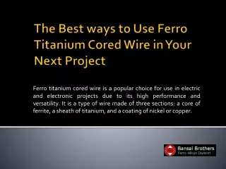 Ferro Titanium Cored Wire in India