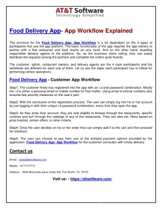 food delivery app app workflow explained