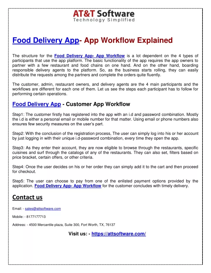 food delivery app app workflow explained