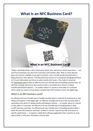 What Is an NFC Business Card?