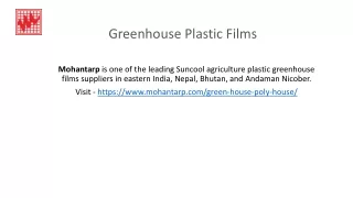 plastic agriculture greenhouse films