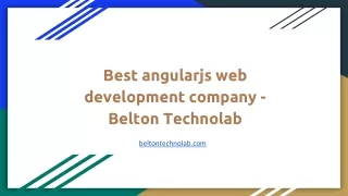 Best angularjs web development company - Belton Technolab