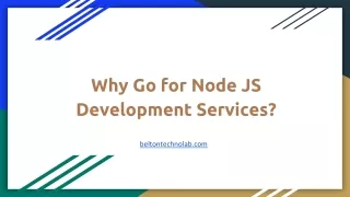 Why Go for Node JS Development Services?