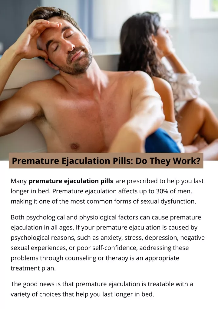 premature ejaculation pills do they work