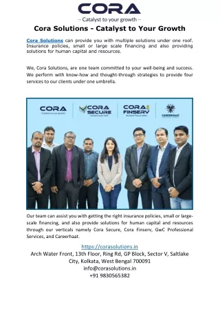Cora Solutions - Catalyst to Your Growth