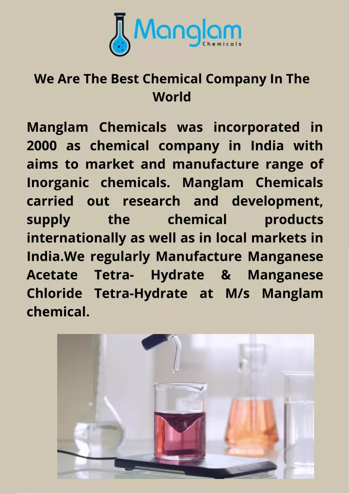 we are the best chemical company in the world