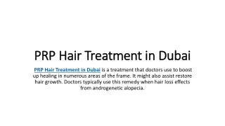 PRP Hair Treatment in Dubai