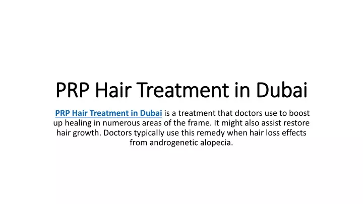 prp hair treatment in dubai