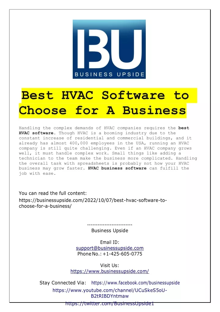 best hvac software to choose for a business