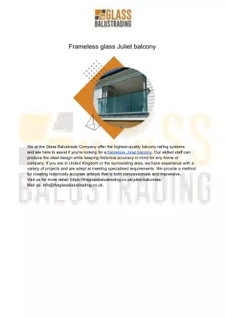 frameless glass juliet balcony