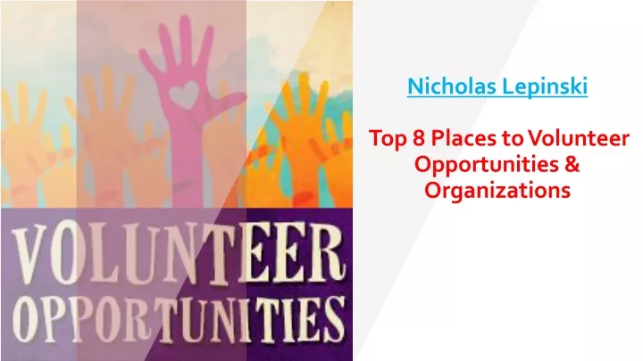 nicholas lepinski top 8 places to volunteer opportunities organizations