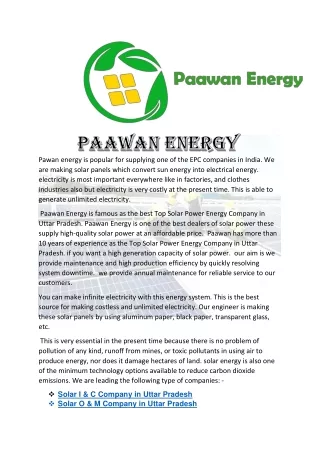 pawan energy is popular for supplying