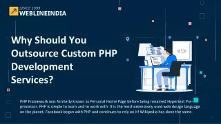 Why Should You Outsource Custom PHP Development Services