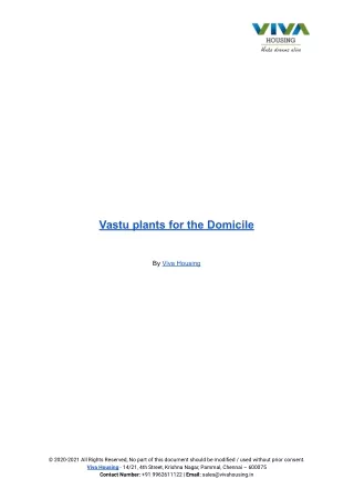 Vastu Plants for the Domicile.docx