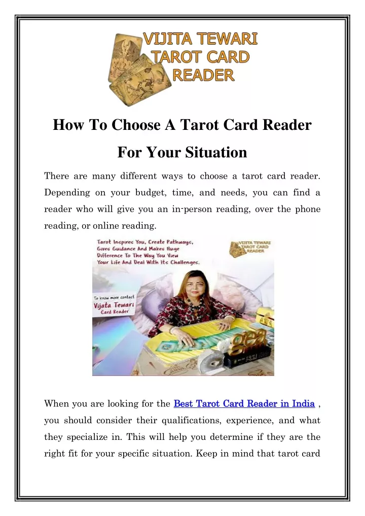 how to choose a tarot card reader