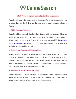 Best Ways to Enjoy Cannabis Edibles in Canada