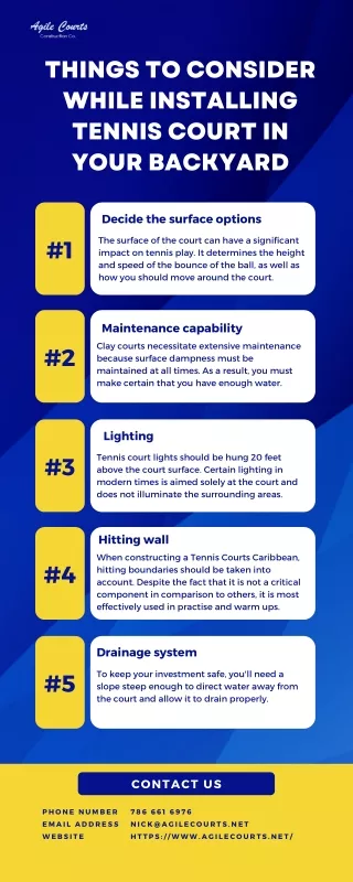 Things to Consider While Installing Tennis Courts Caribbean In Your Backyard