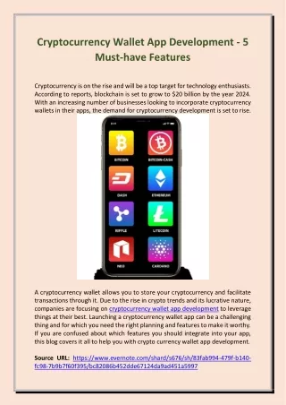 Cryptocurrency Wallet App Development - 5 Must-have Features