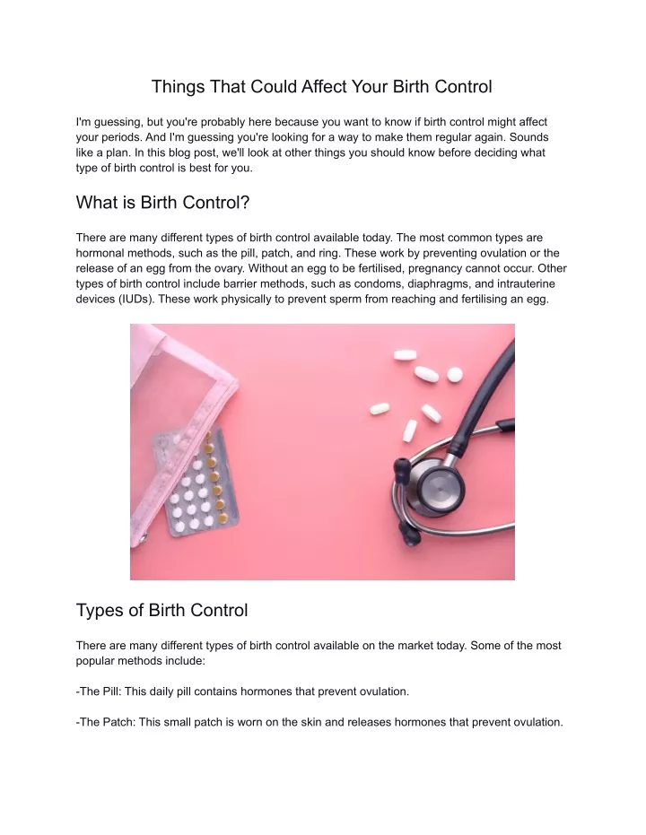 things that could affect your birth control