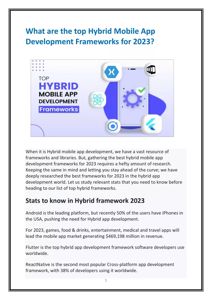 what are the top hybrid mobile app development