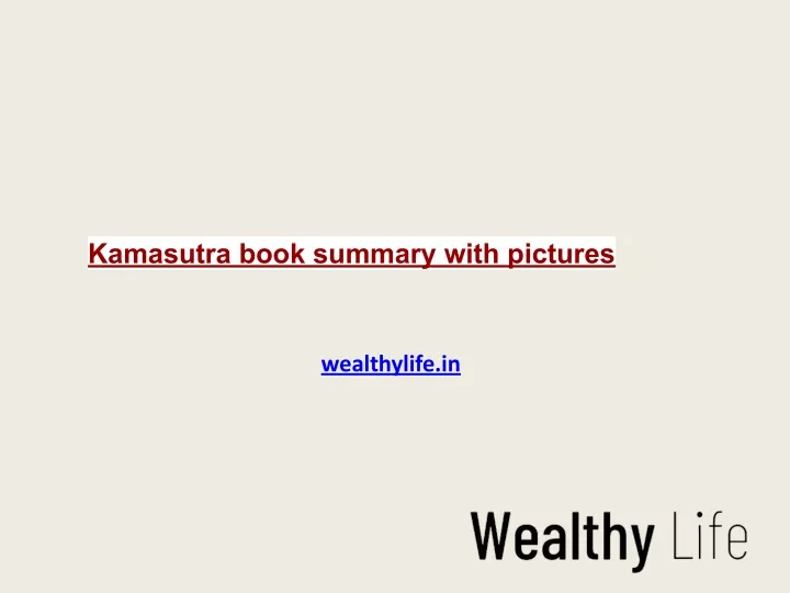 kamasutra book summary with pictures