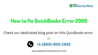 Tricks to resolve QuickBooks Error 2000