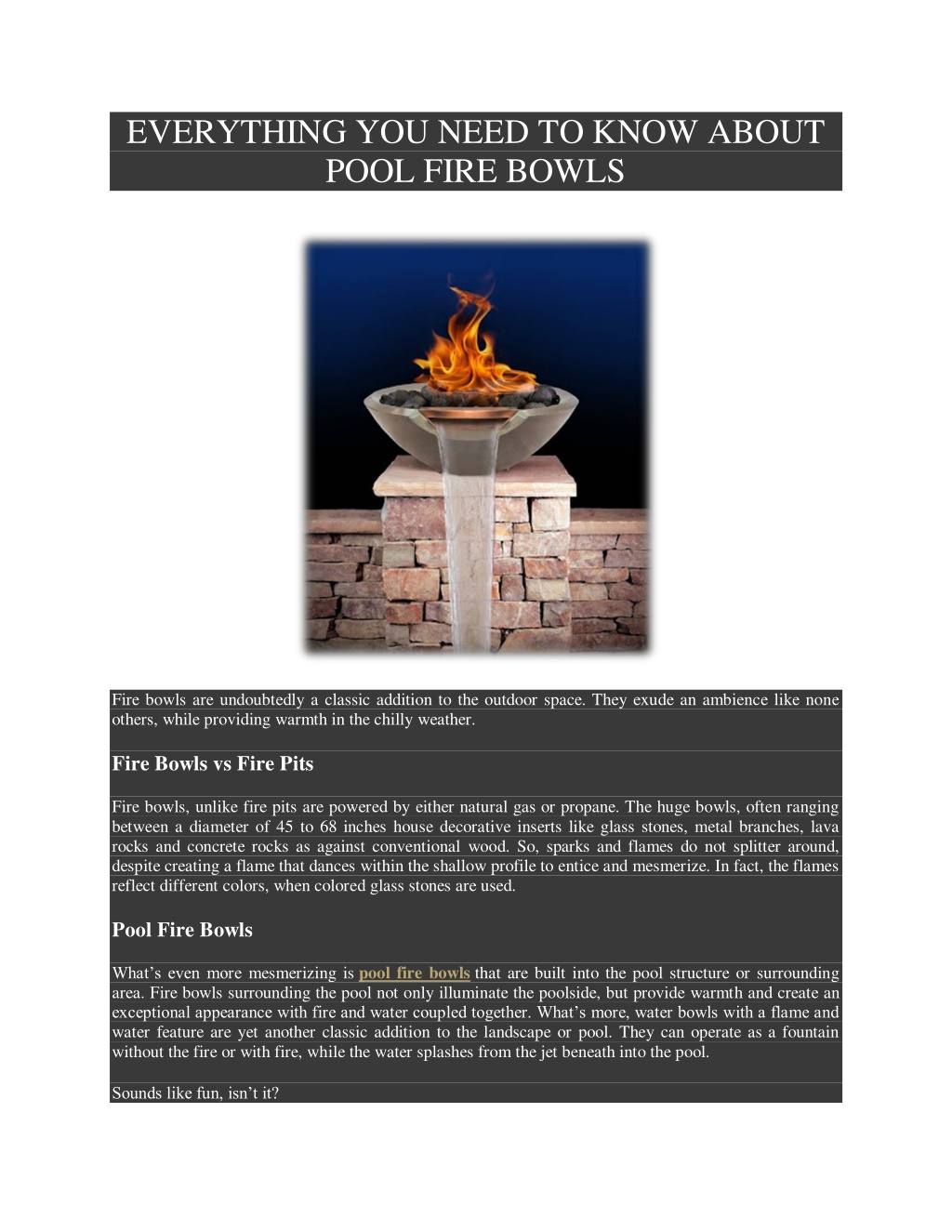 PPT - EVERYTHING YOU NEED TO KNOW ABOUT POOL FIRE BOWLS PowerPoint ...