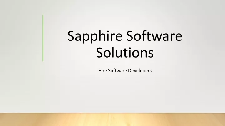 sapphire software solutions