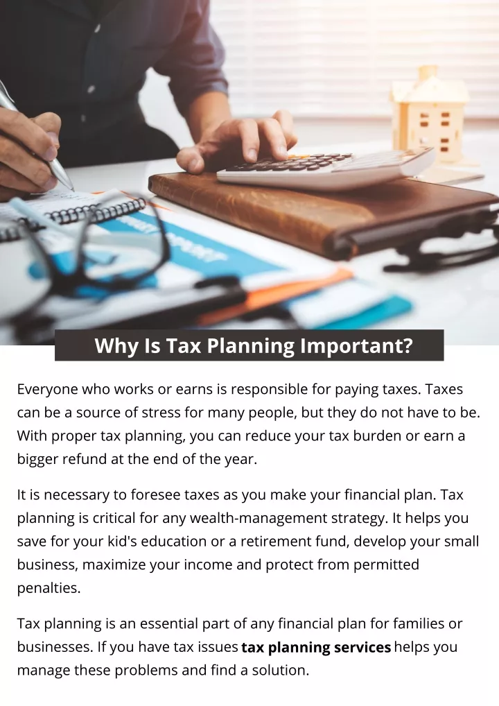 why is tax planning important