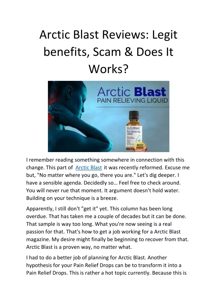 arctic blast reviews legit benefits scam does