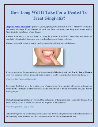 how long will it take for a dentist to treat