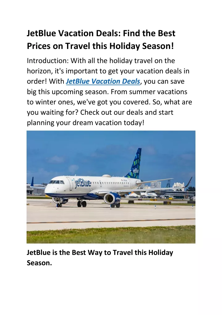 jetblue vacation deals find the best prices