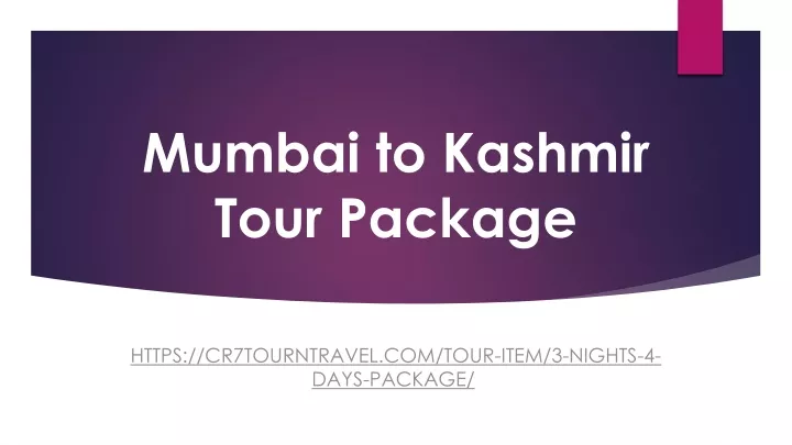 mumbai to kashmir tour package