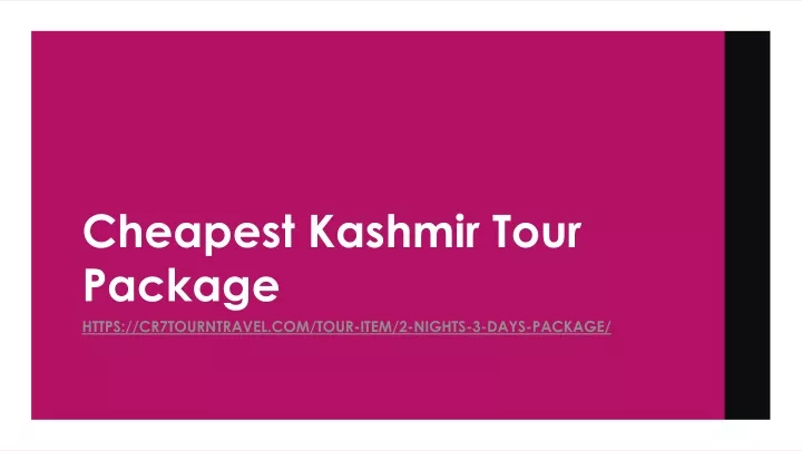 cheapest kashmir tour package