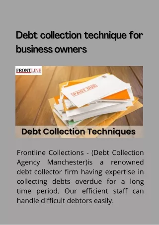 Debt collection technique for business owners