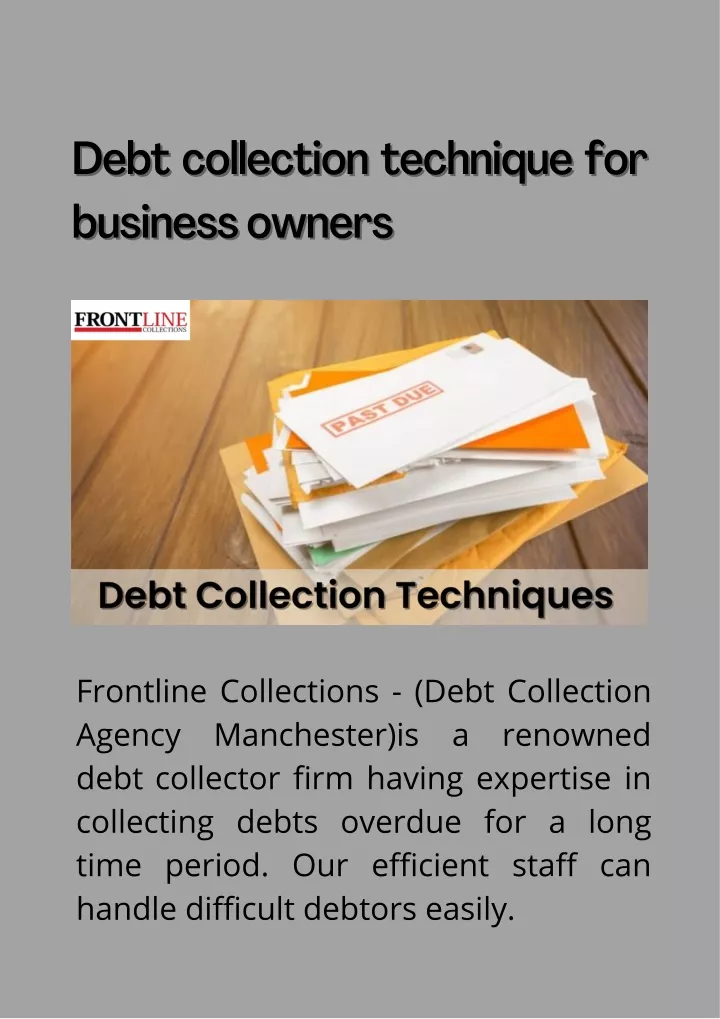 debt collection technique for debt collection
