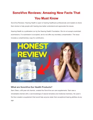 sonovive reviews amazing new facts that
